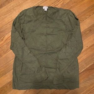 Medium J Crew Teddie Crew neck sweater in olive green, worn once